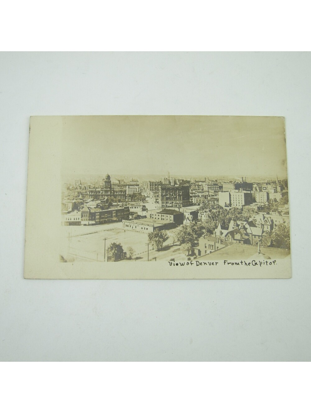RPPC Real Photo Postcard Denver Colorado View From Capitol Antique Unposted RARE